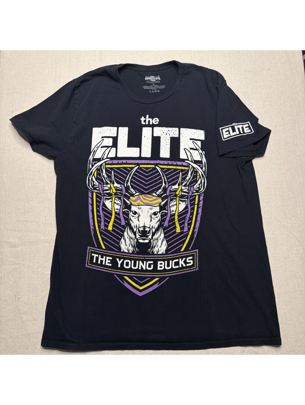 Authentic WWE The Elite "The young Bucks" Black Men's T-Shirt Size:large-SKU#112